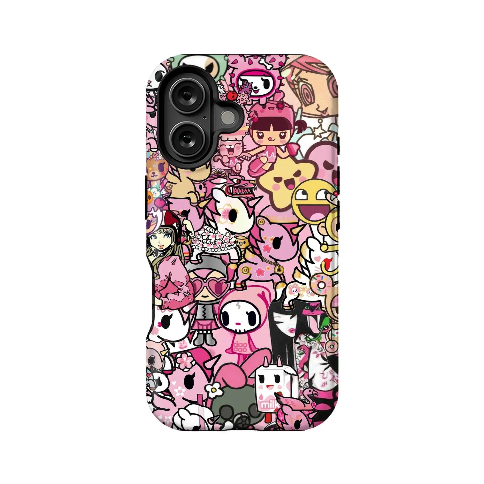Trendy Pink Cartoon Character Phone Case