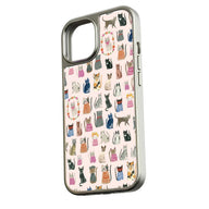 Funda holográfica cromada con diseño de gato - Diseño felino caprichoso