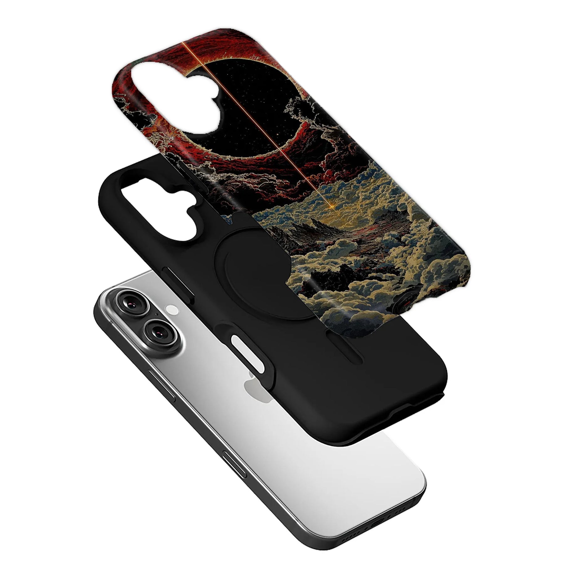 Funda para teléfono con paisaje onírico cósmico