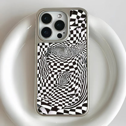 Holographic Chrome Phone Case for iPhone 15 Pro - Optical Illusion Design