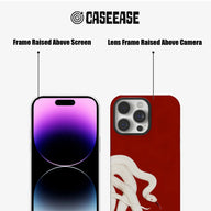 Stylish Red Background White Snake Phone Case