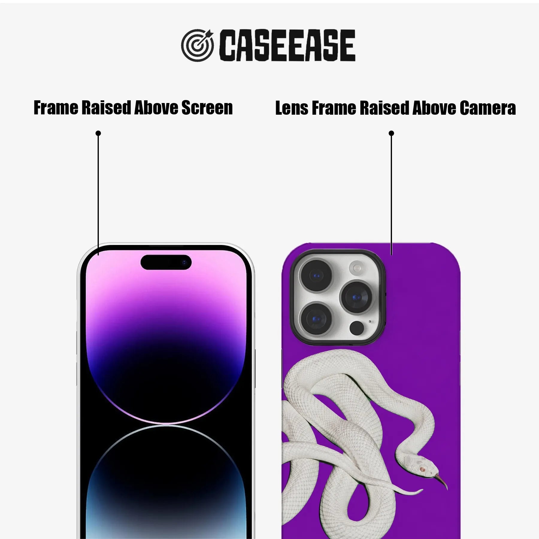 Stylish White Snake Phone Case