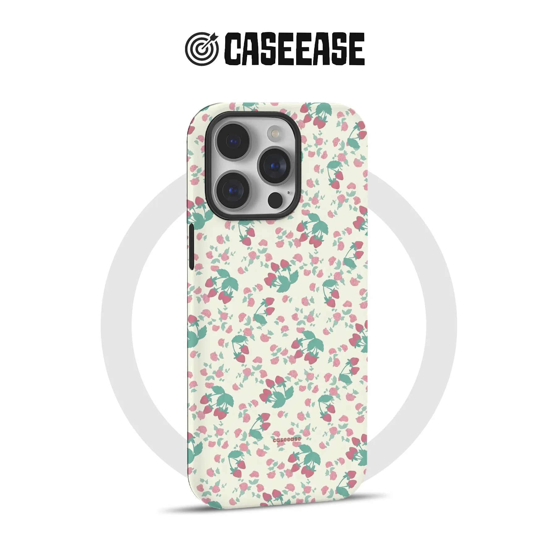 Floral Pattern Phone Case with Pink and Green Design
