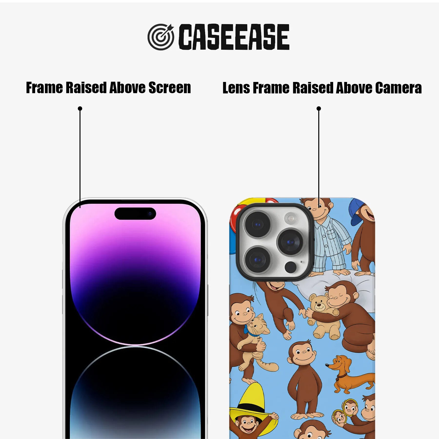 Funda para teléfono divertida de Curious George