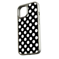 Holographic Chrome Polka Dot Phone Case - Classic Black & White Design