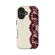 Elegant Lace and Polka Dot Phone Case
