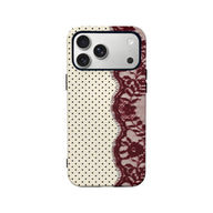 Elegant Lace and Polka Dot Phone Case