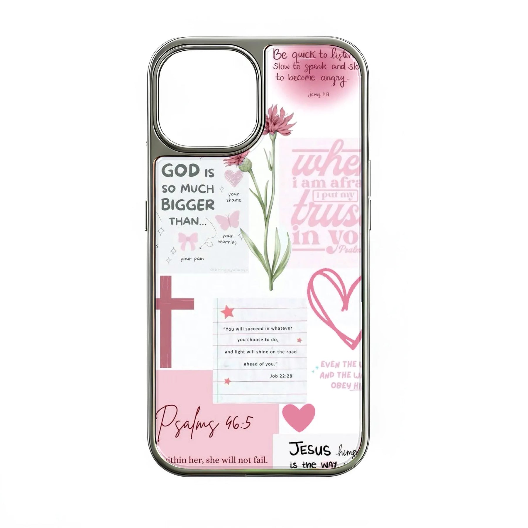 Holographic Chrome Phone Case - Faith Inspired Design