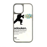 Funda holográfica cromada Adouken para teléfono - Diseño artístico de videojuegos