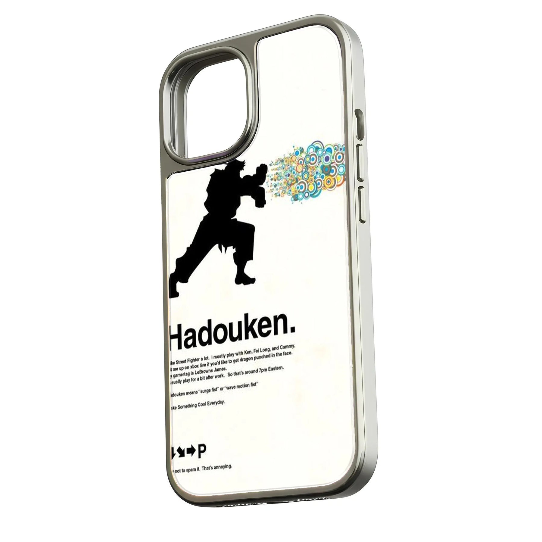 Funda holográfica cromada Adouken para teléfono - Diseño artístico de videojuegos
