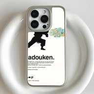 Funda holográfica cromada Adouken para teléfono - Diseño artístico de videojuegos