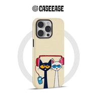 Cute Cat Phone Case with Headphones