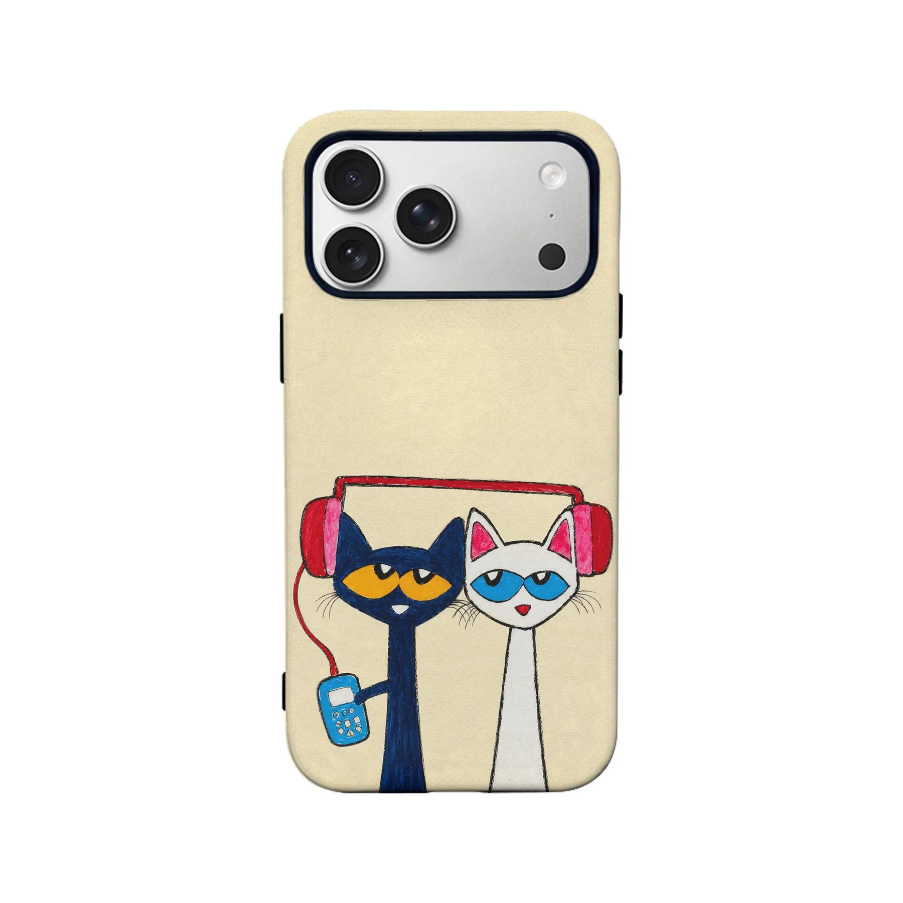 Cute Cat Phone Case with Headphones