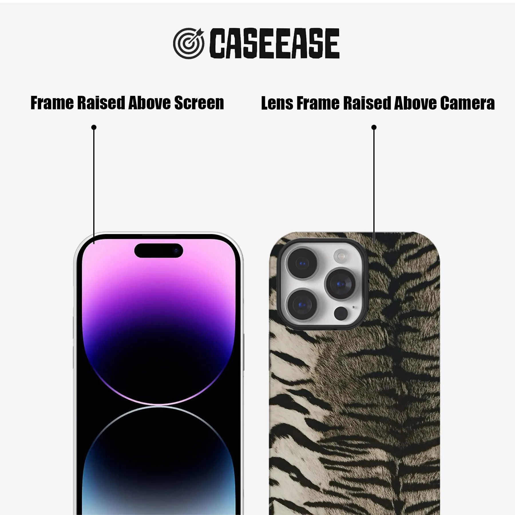 Elegante funda para teléfono con rayas de tigre