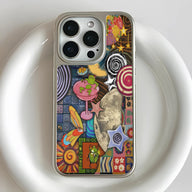 Holographic Chrome Phone Case - Colorful Funky Patterns