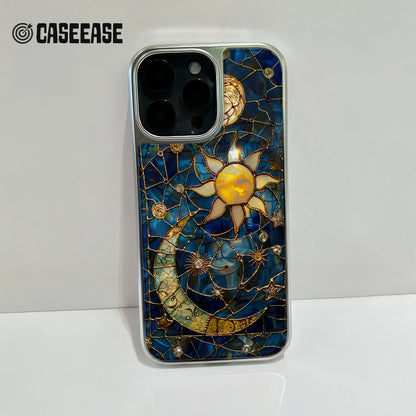 Holographic Chrome Moon and Sun Phone Case - Celestial Design