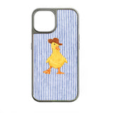 Holographic Chrome Duck Phone Case - Playful Cowboy Design