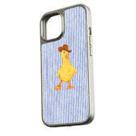 Holographic Chrome Duck Phone Case - Playful Cowboy Design