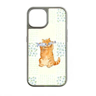 Holographic Chrome Cat Phone Case - Playful Feline Design