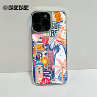 Holographic Chrome Summer Vibes Phone Case - Colorful Beach & Cocktail Art