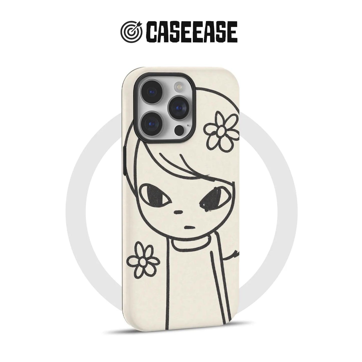 Artistic Girl Phone Case with Flower Design