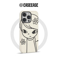 Artistic Girl Phone Case with Flower Design