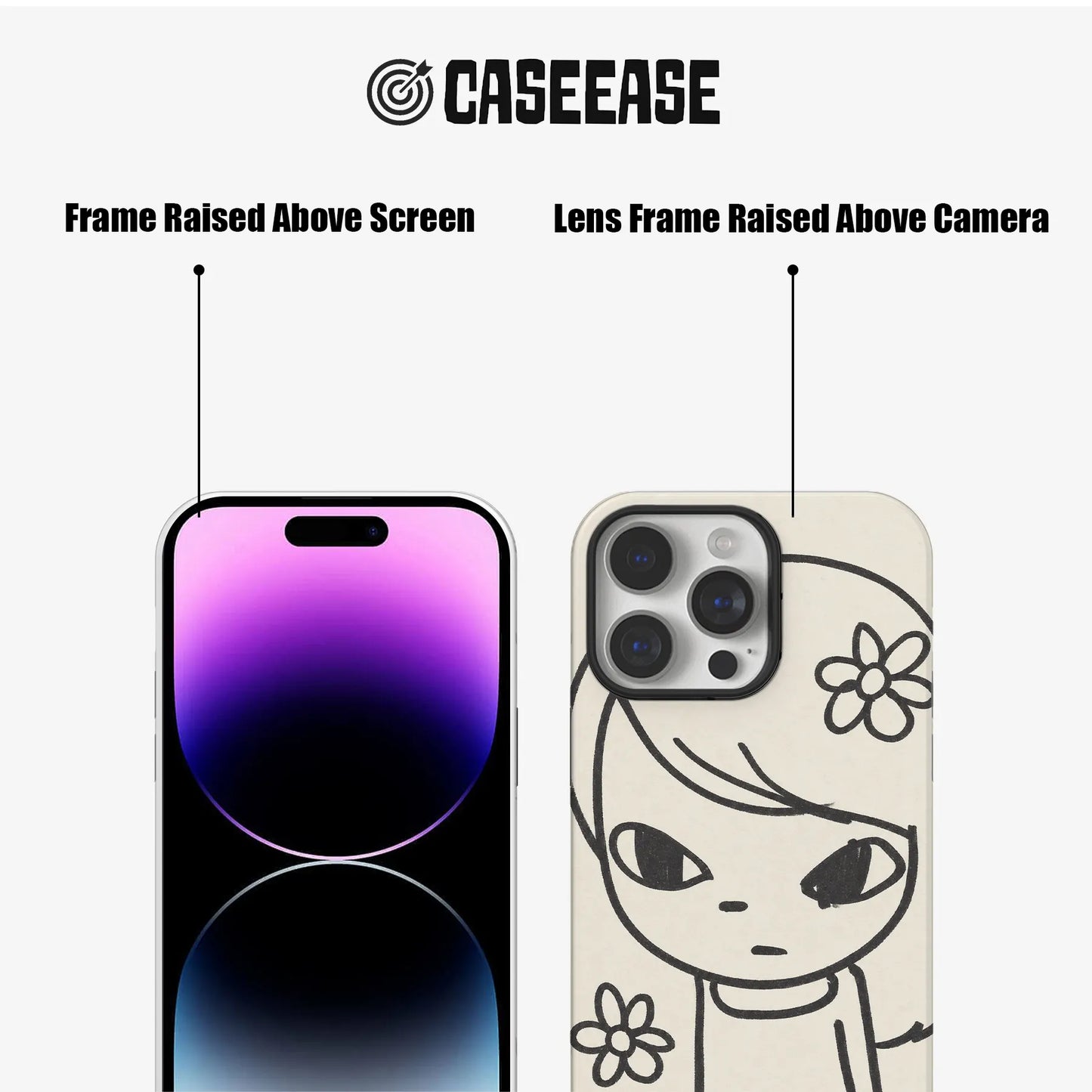 Artistic Girl Phone Case with Flower Design