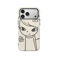 Artistic Girl Phone Case with Flower Design