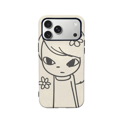 Artistic Girl Phone Case with Flower Design