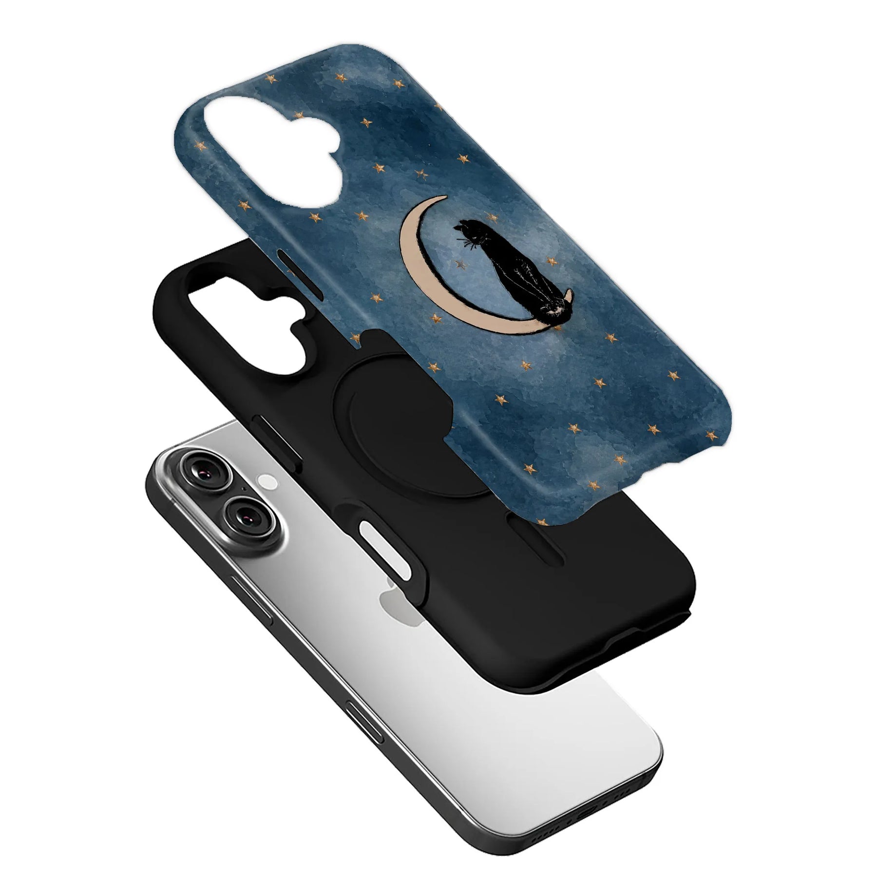 Black Cat Moon Phone Case