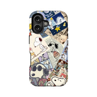 Funda para teléfono con collage vintage de Snoopy