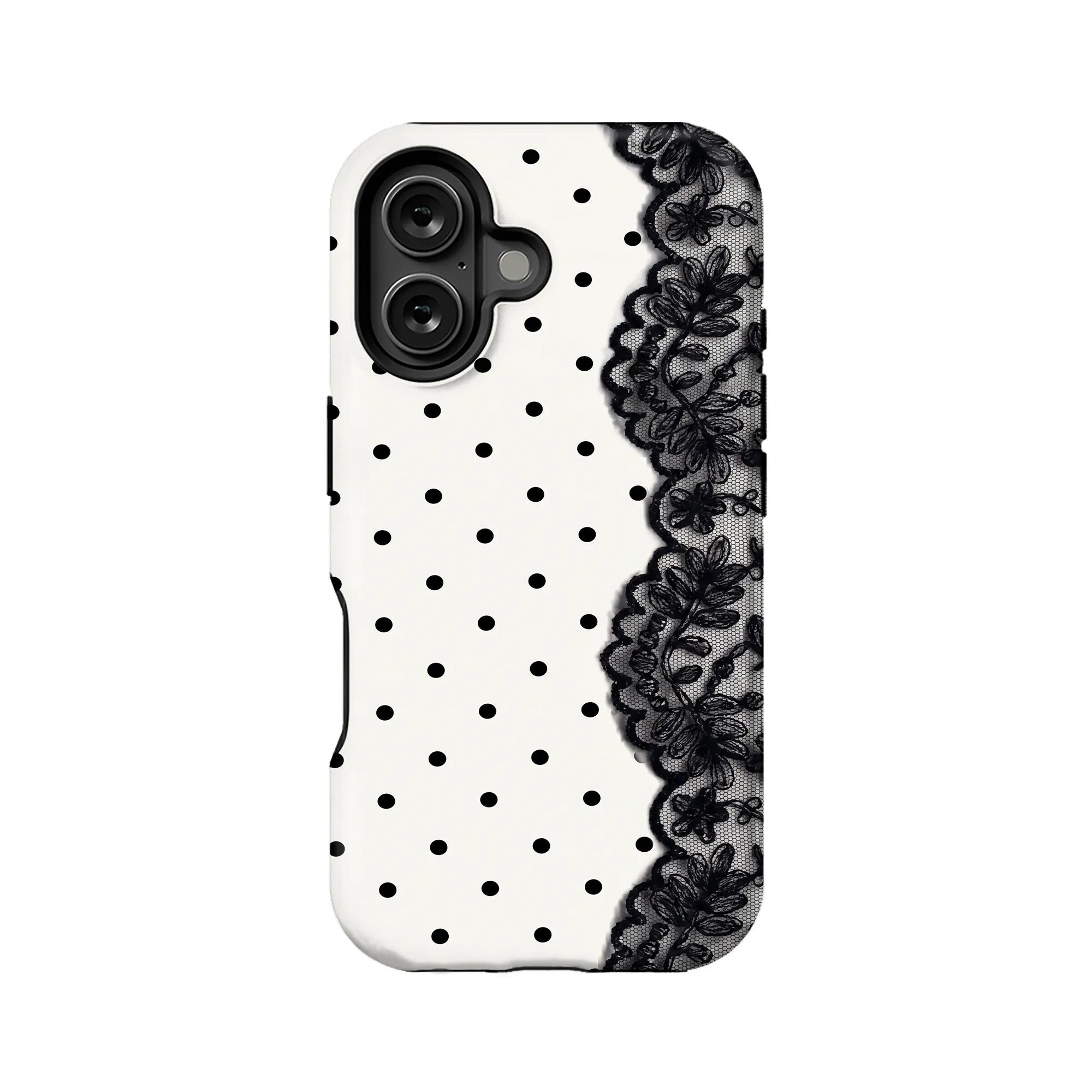 Elegant Polka Dot and Lace Phone Case
