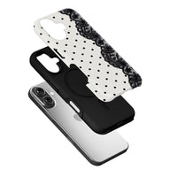 Elegant Polka Dot and Lace Phone Case