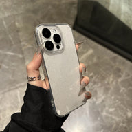 Luxury Glitter Sparkle iPhone Case | Clear Bling Diamond Protective Cover with Full Camera Lens Protection