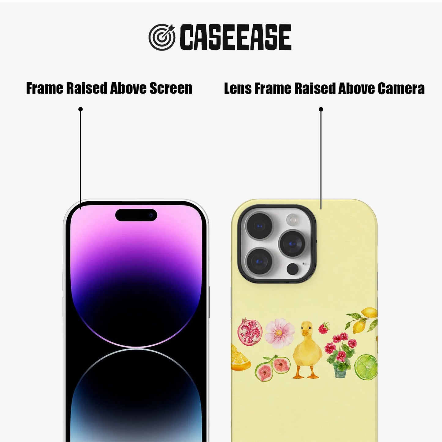 Whimsical Fruit and Duck Phone Case