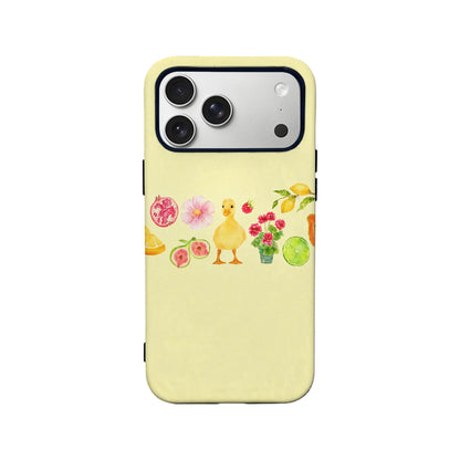 Whimsical Fruit and Duck Phone Case