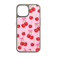 Cherry Blossom Phone Case - Vibrant Cherry Design on Soft Pink Background