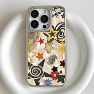 Holographic Chrome Starry Phone Case - Cosmic Adventure Design