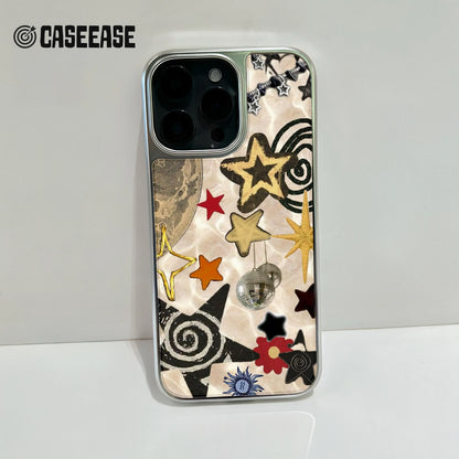 Holographic Chrome Starry Phone Case - Cosmic Adventure Design
