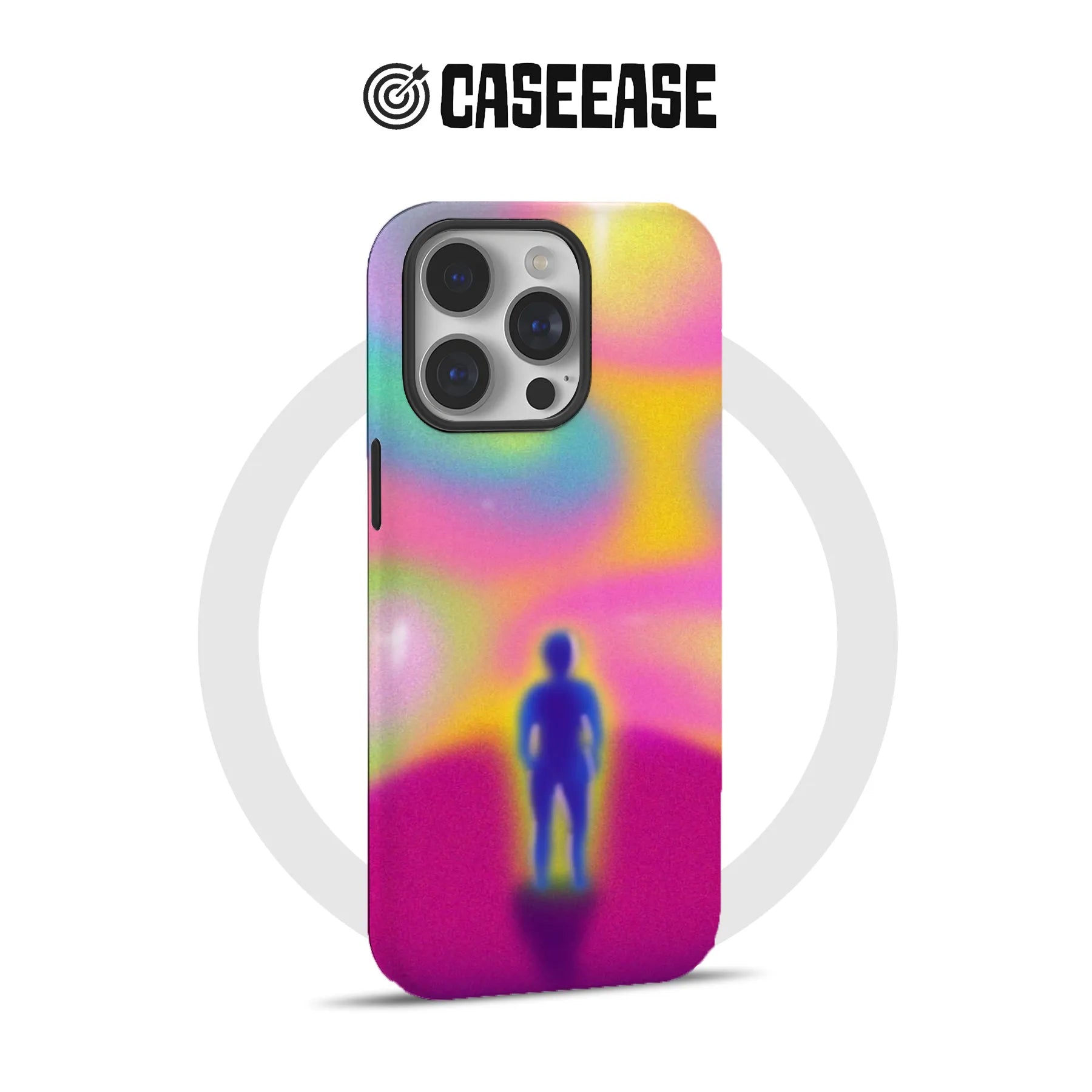 Funda para teléfono con silueta psicodélica