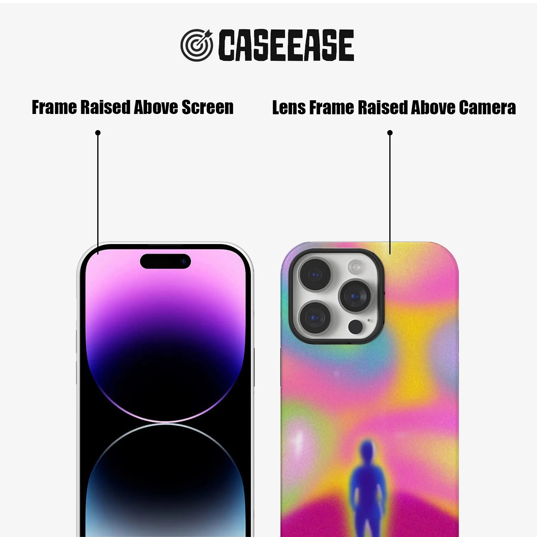 Funda para teléfono con silueta psicodélica