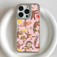 Holographic Chrome Curious Monkey Phone Case - Fun and Vibrant Design