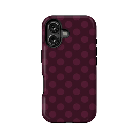 Stylish Burgundy Polka Dot Phone Case