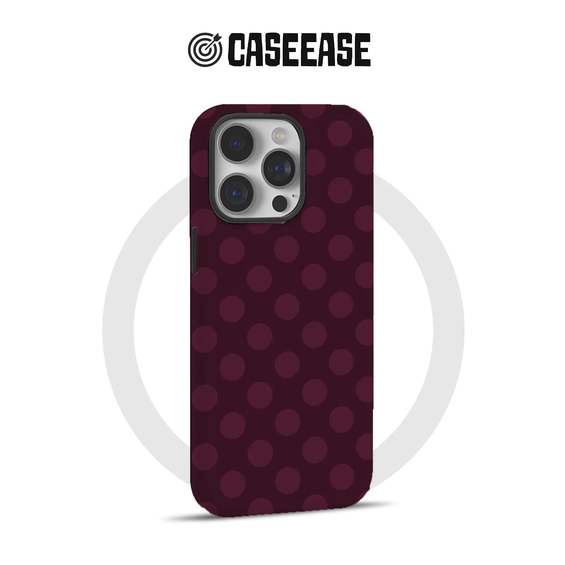 Stylish Burgundy Polka Dot Phone Case