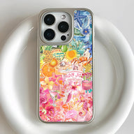 Holographic Chrome Phone Case - Tropical Paradise Design