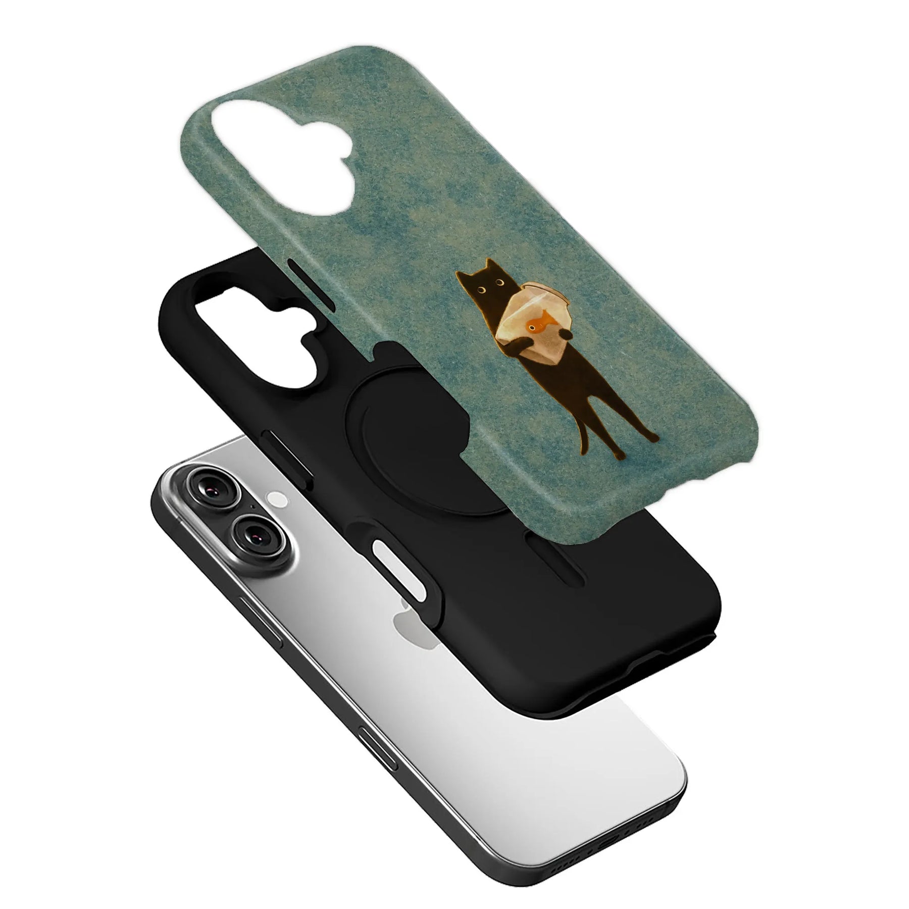 Whimsical Black Cat Phone Case