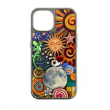 Funda holográfica cromada para teléfono: diseño celestial con colores vibrantes