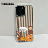 Funda holográfica cromada con diseño de mono curioso - Edición de otoño