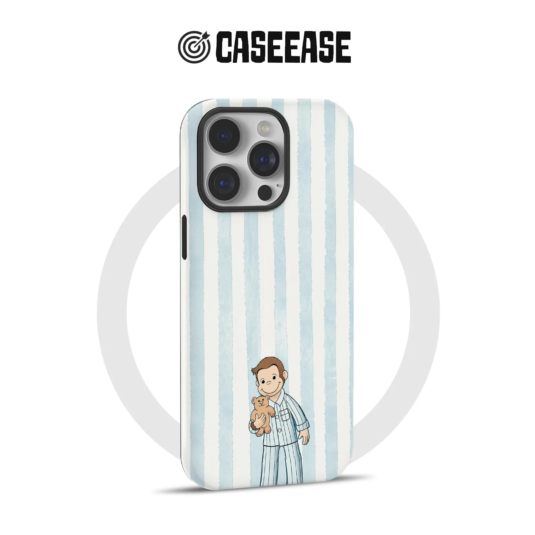 Cute Cartoon Boy Phone Case with Teddy Bear