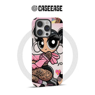 Pink cartoon girl phone case shown from back for CASEEASE Shopify product
